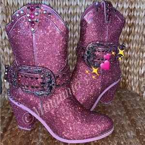 New Pink Rhinestone Cowboy Western Boots
